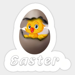 Easter egg with chicken Sticker